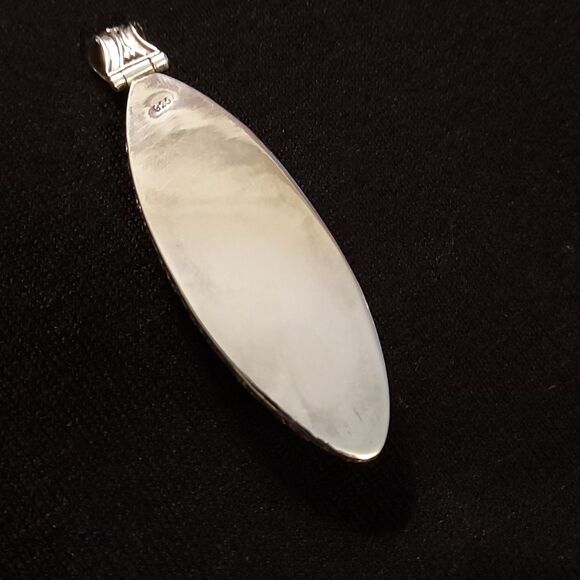 Picture Jasper pendant in sterling silver mounting - Picture 3 of 5
